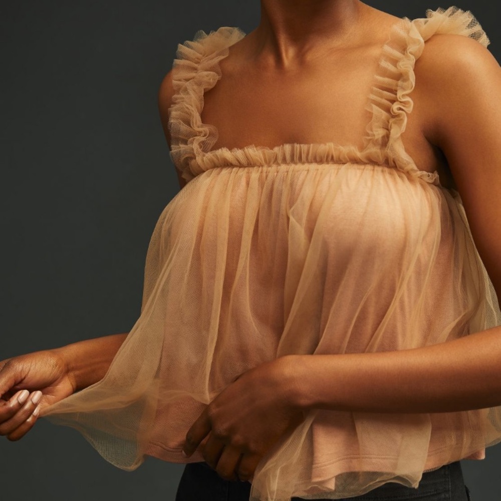 Anthropologie Sunday in Brooklyn Tulle Tank